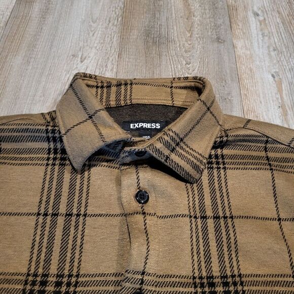 Express Classic Fit Long Sleeved Plaid Flannel Button Up Shirt Men's Size XS - Picture 4 of 8
